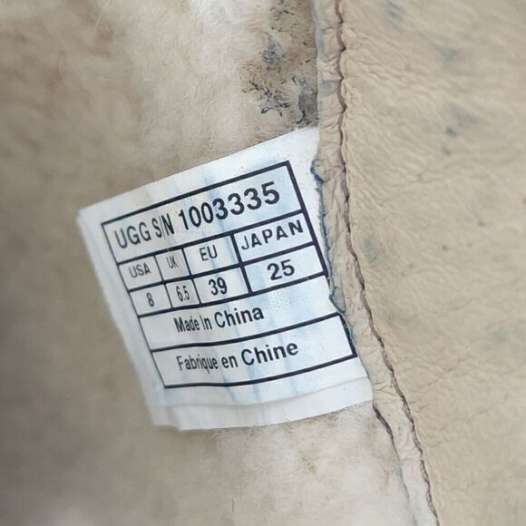 UGG Women's Tupelo US 8 Brown Solid Leather Lined Shearling Riding Boots - Picture 13 of 13